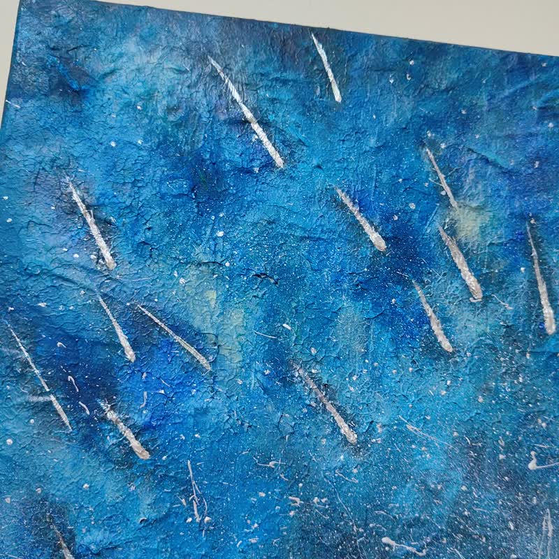 【流星雨】无框画/挂画/压克力画/风景/原画/摆饰/生日/新年送礼 - 摆饰 - 棉．麻 