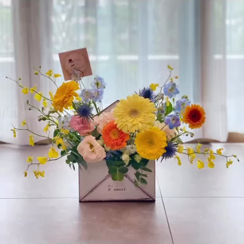 【感谢 / 探访花礼】荷兰太阳菊信封形鲜花花盒 You've Got Mail - 植栽/盆栽 - 植物．花 黄色