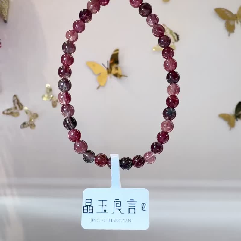 精品安德森长石水晶5mm玫瑰温柔色提高洞悉力开发潜能力 - 手链/手环 - 水晶 粉红色