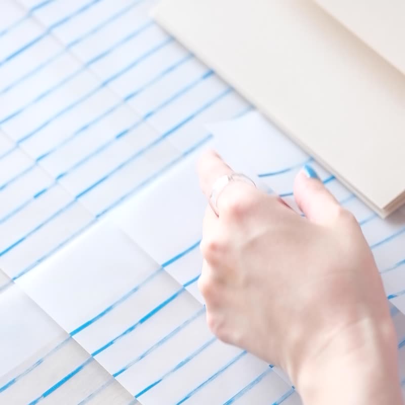 美甲风信件组 描图纸信笺12张 信封4个 - 信封/信纸 - 纸 透明