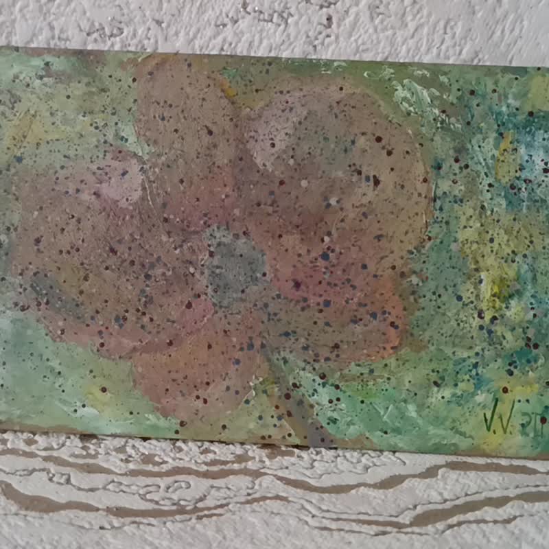 原创艺术  零重力 10x20 厘米 布面油画 2020年 维多利亚 瓦卢 - 墙贴/壁贴 - 颜料 绿色