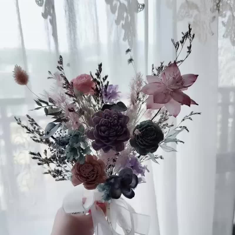 迷你捧花 干燥捧花 永生捧花 外拍捧花 小资捧花 毕业外拍 毕业花 - 干燥花/捧花 - 植物．花 多色