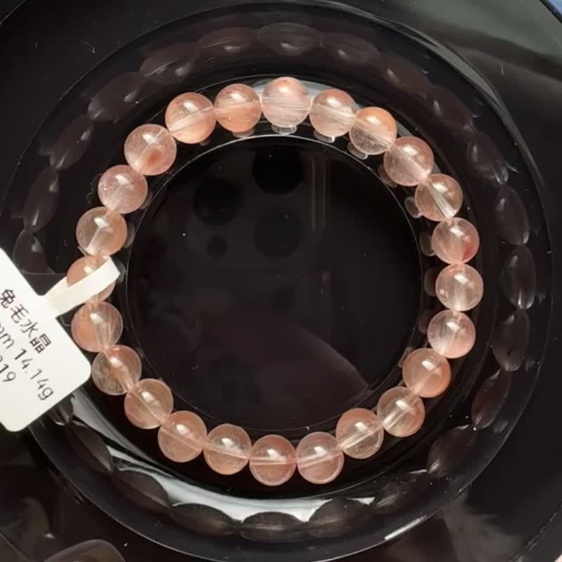 精品拉丝优雅金橘毛水晶7.4-7.9mm14.14g满细丝星闪气质选品 - 手链/手环 - 水晶 橘色