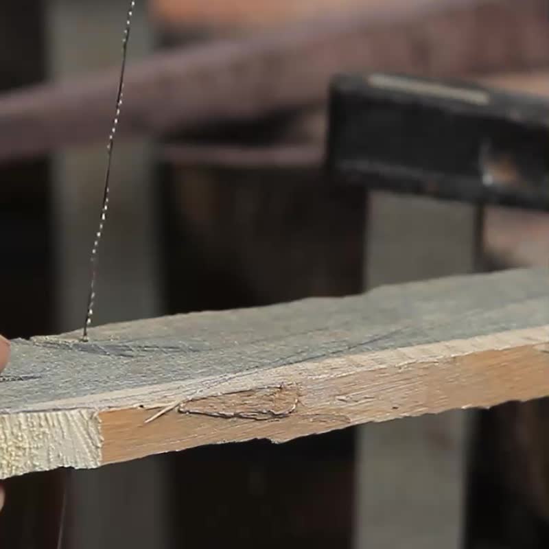 原创新中式高级感酷现代复古风石头肌理珍珠绿檀木头木质粗发簪子 - 发饰 - 木头 多色