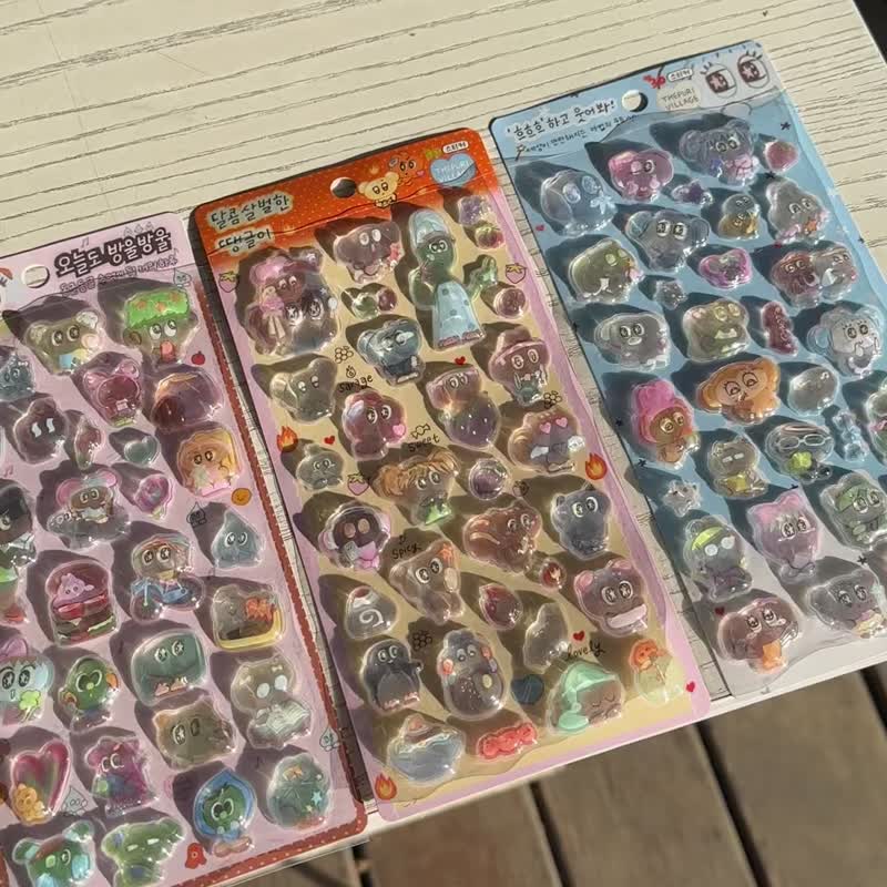 Puri Village 3D 宝石贴纸 橘色 - 贴纸 - 纸 