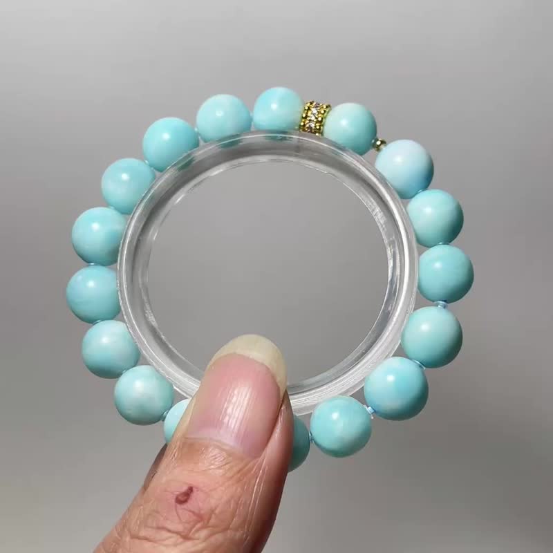 天然矿石 异极矿10mm 手链 - 手链/手环 - 宝石 蓝色