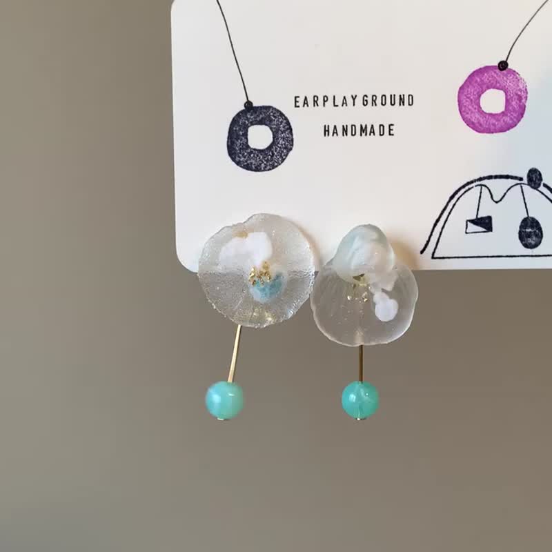 北极冰的踢踏舞-两戴式耳针款 - 耳环/耳夹 - 树脂 透明