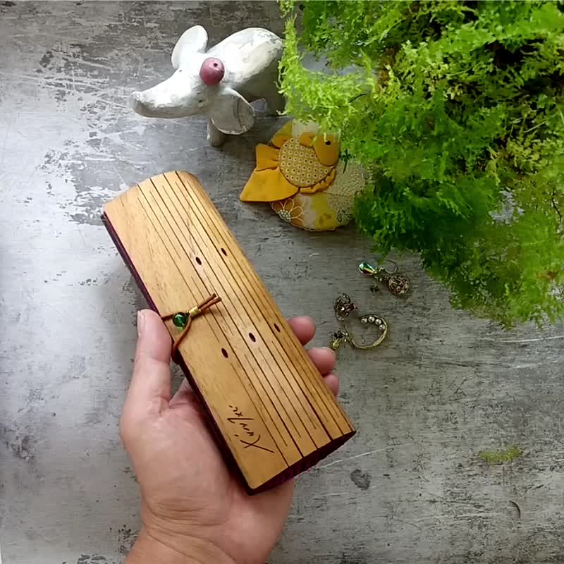 七夕情人节礼物/茉乐手盒/柚木/永恒自然风/笔盒/眼镜盒/小物收纳 - 眼镜盒/眼镜布 - 木头 多色