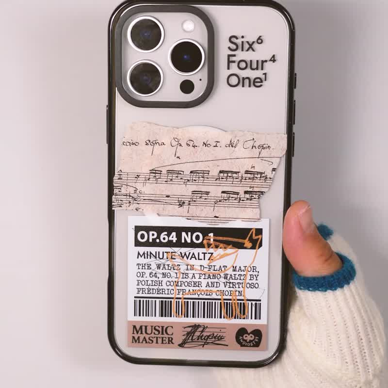 肖邦 | 圆舞曲 | 小狗 | 古典音乐 | 透明磁吸手机壳 | 礼物 - 手机壳/手机套 - 压克力 透明