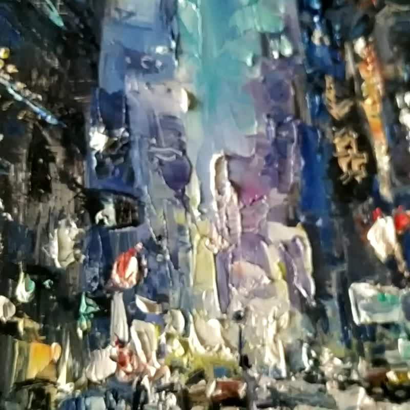 New York Painting Rainy NYC Original Art Night Street City Artwork 油畫原作 - 海报/装饰画/版画 - 其他材质 