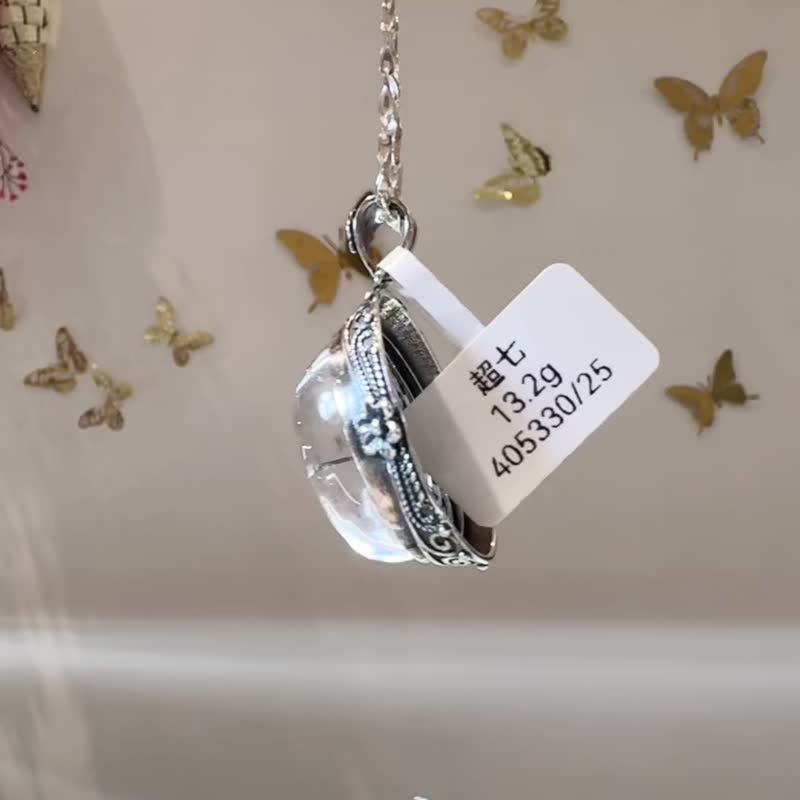 小精品满版黑毒液彼岸花瓣超七13.2g纯银项链三轮骨干水晶 - 项链 - 水晶 多色