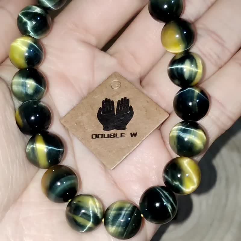 【订制品】 金蓝虎眼石 梦幻虎眼石 闪电眼 天然水晶 南非 6-18mm - 手链/手环 - 水晶 