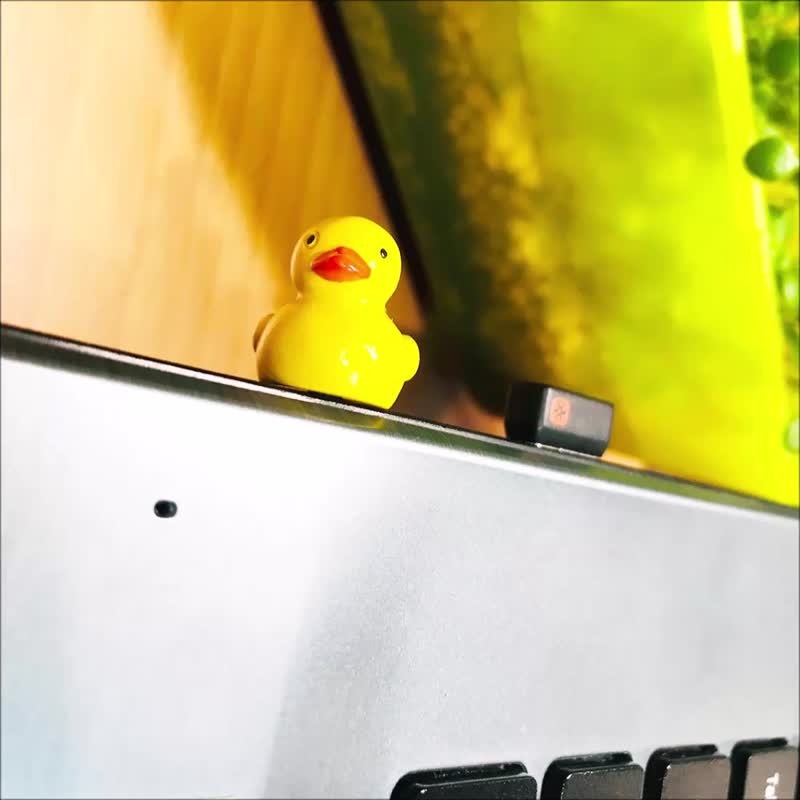 黄色鸭笔电手机耳机防尘塞 颜色随机 1组2入 疗愈小物 - 手机座/防尘塞 - 其他材质 黄色