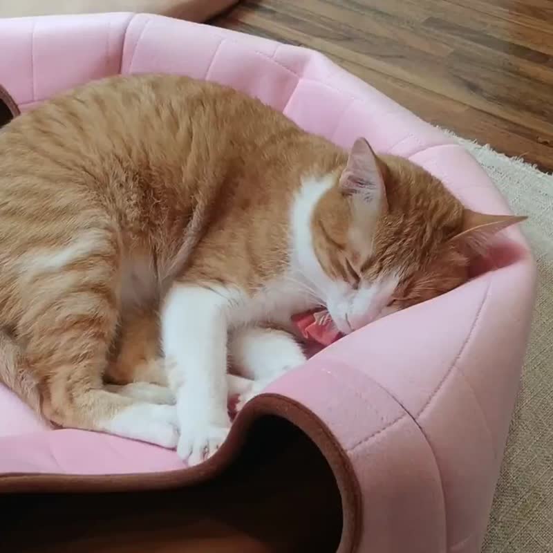 躲猫猫 - 隐密型猫窝 阳光洒落浅木纹  2~3 猫 - 床垫/笼子 - 其他人造纤维 白色