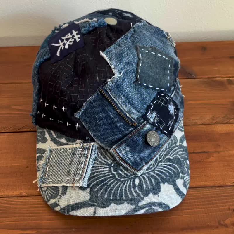 褴褛拼贴帽 cap-044 - 帽子 - 棉 