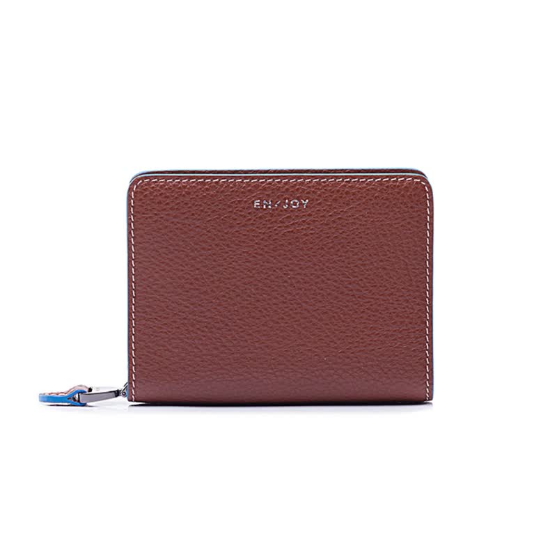 Popp 意大利牛皮撞色边银包 原创设计 - 皮夹/钱包 - 真皮 