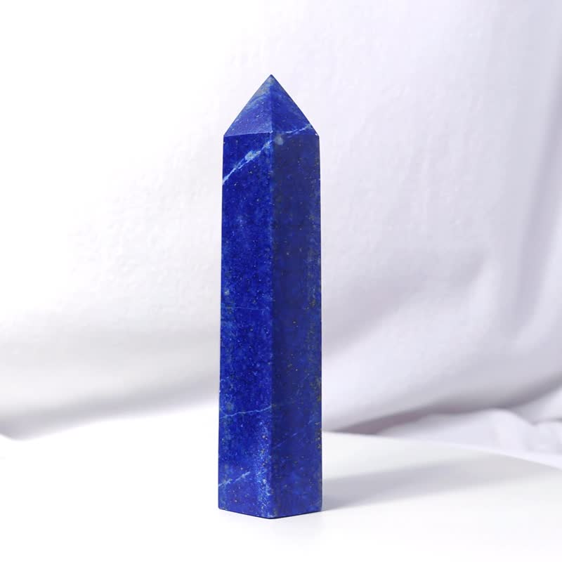 帝王青金石 一柱擎天 中流砥柱 助事业 招财 喉轮 晶柱 礼物 收藏 - 摆饰 - 宝石 蓝色