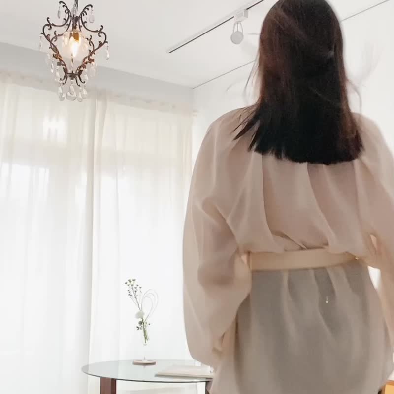 丝光纹理长上衣 - 女装上衣 - 聚酯纤维 金色