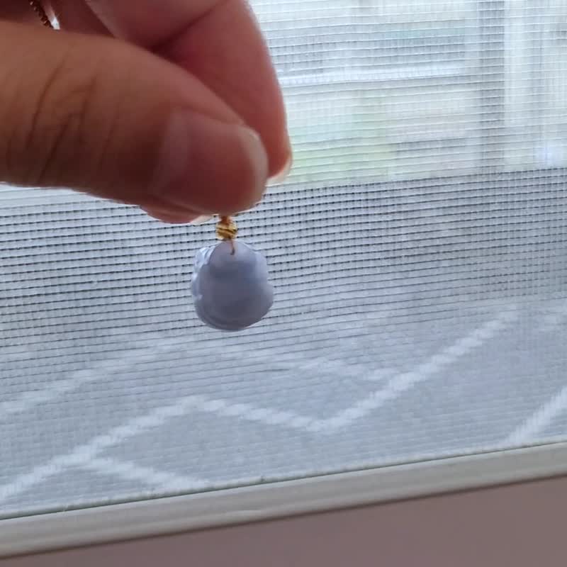 【亲翠】天然翡翠 冰蓝紫满色小胖胖 精工貔貅锁骨链 貔貅园 - 项链 - 玉石 多色