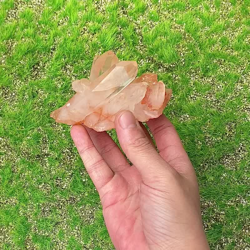 净化 疗愈-天然原矿能量浪漫粉皮冰透白水晶簇 白水晶 消磁  开运 - 其他 - 水晶 多色