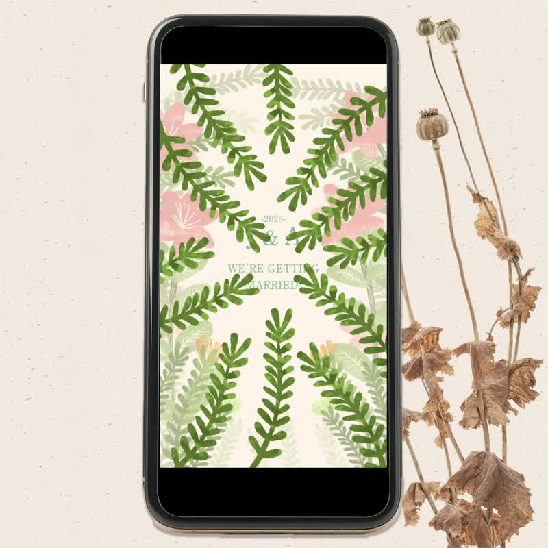 【植物插画】动态电子喜帖 | 小小花园_A01 - 电子喜帖/贺卡/邀请函 - 其他材质 