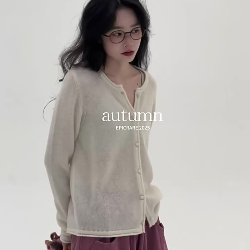 3顔色 100%羊毛開衫 休閒舒適柔軟親膚針織毛衣上衣 - 女装针织衫/毛衣 - 羊毛 白色