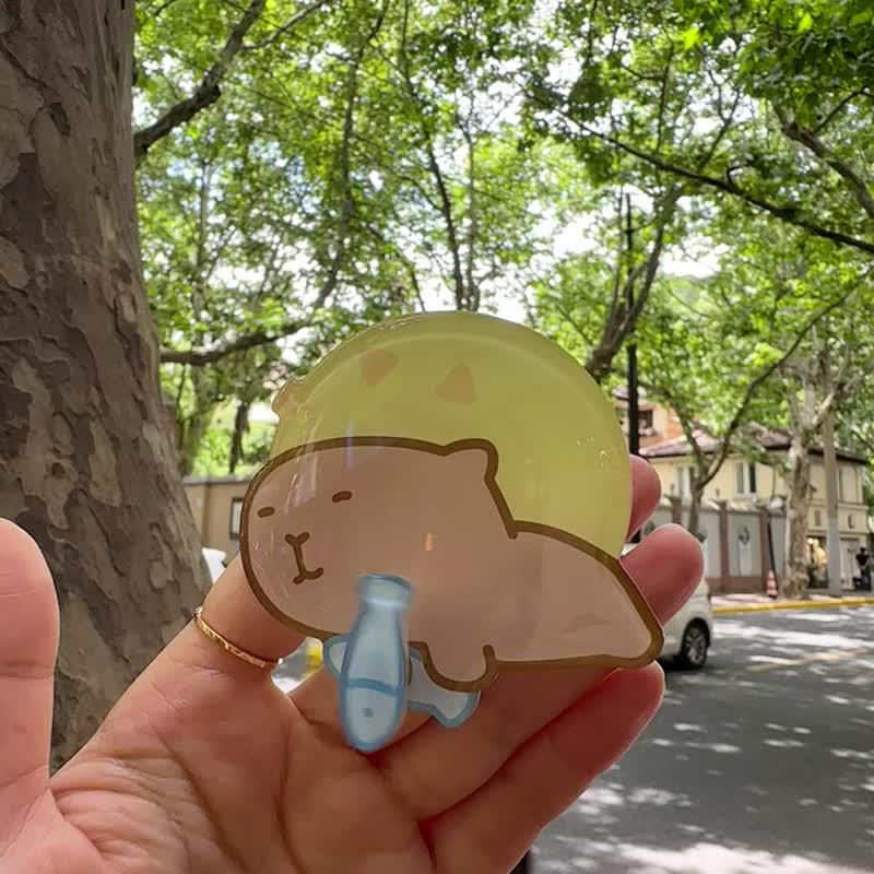 棉花动物园职场水豚原创圆梦旋转手机气囊滴胶支架卡皮巴拉豚门 - 手机配件 - 压克力 多色