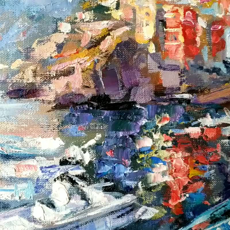 Italy Painting 意大利景观 Original Artwork Landscape Riomaggiore Impressionism 油畫原作 - 海报/装饰画/版画 - 其他材质 多色