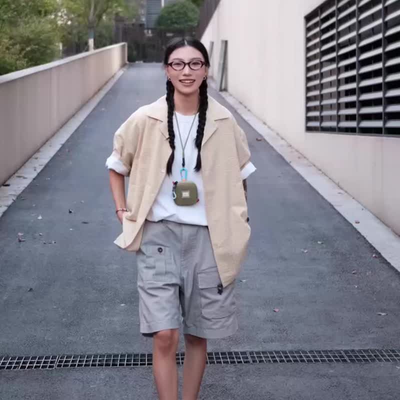 豆腐系列 迷你小方包 挂脖耳机包 钥匙零钱收纳卡包  青铜绿 - 其他 - 聚酯纤维 绿色