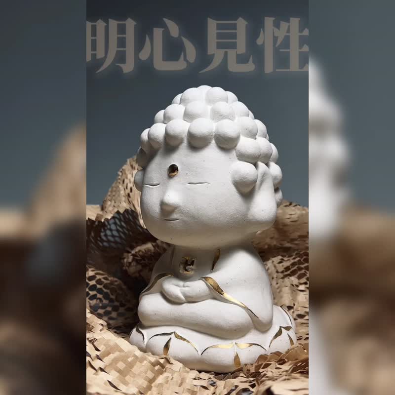 【明心见性】禅意摆饰雕塑 居家疗愈陶艺摆件 - 摆饰 - 瓷 白色
