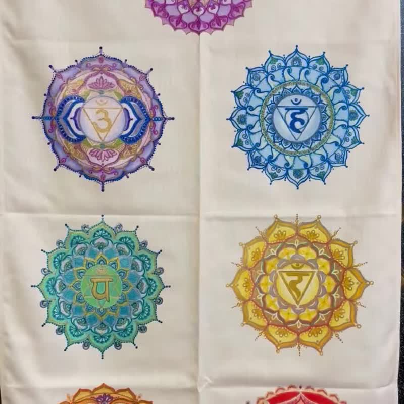 温馨独家创作能量图腾Art入选奖喜悦禅七脉轮曼陀罗艺术风水门帘 - 门帘/门牌 - 棉．麻 多色