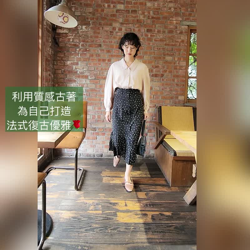 古典粉绣花领衬衫【日本古董衣】永续是最奢华的精品 - 女装衬衫 - 聚酯纤维 粉红色