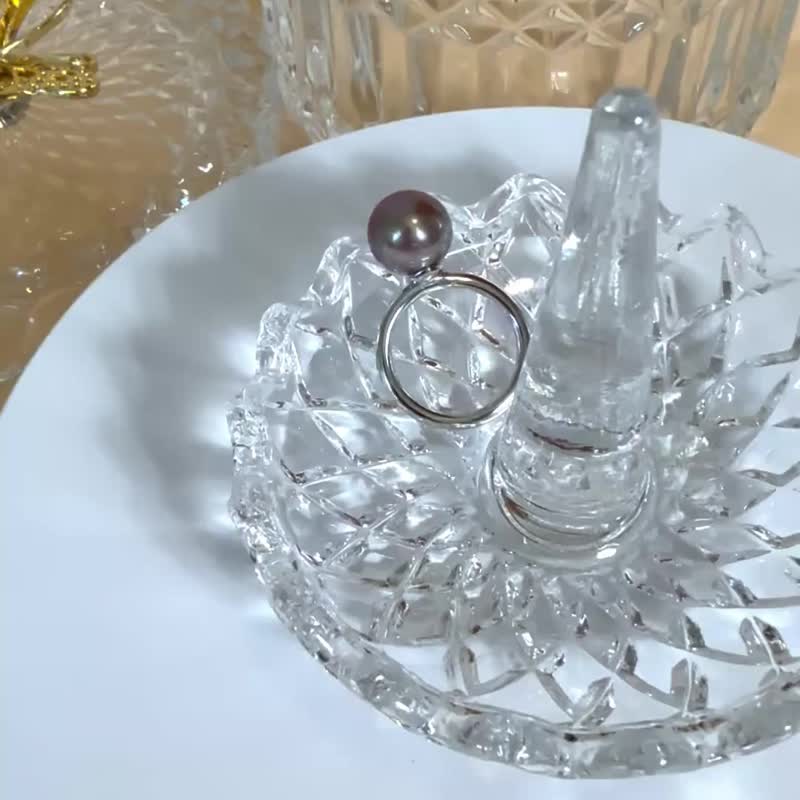 丁香幻境 天然淡水珍珠戒指 - 戒指 - 珍珠 紫色