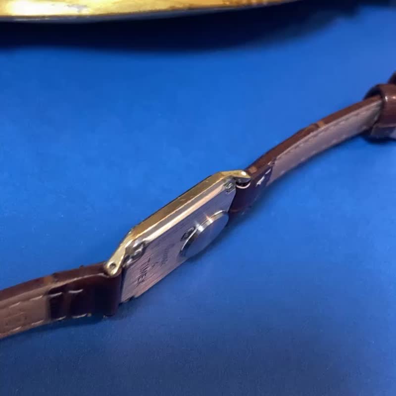古董 Timex q elite 最薄的石英手表 - 对表/情侣表 - 铝合金 金色