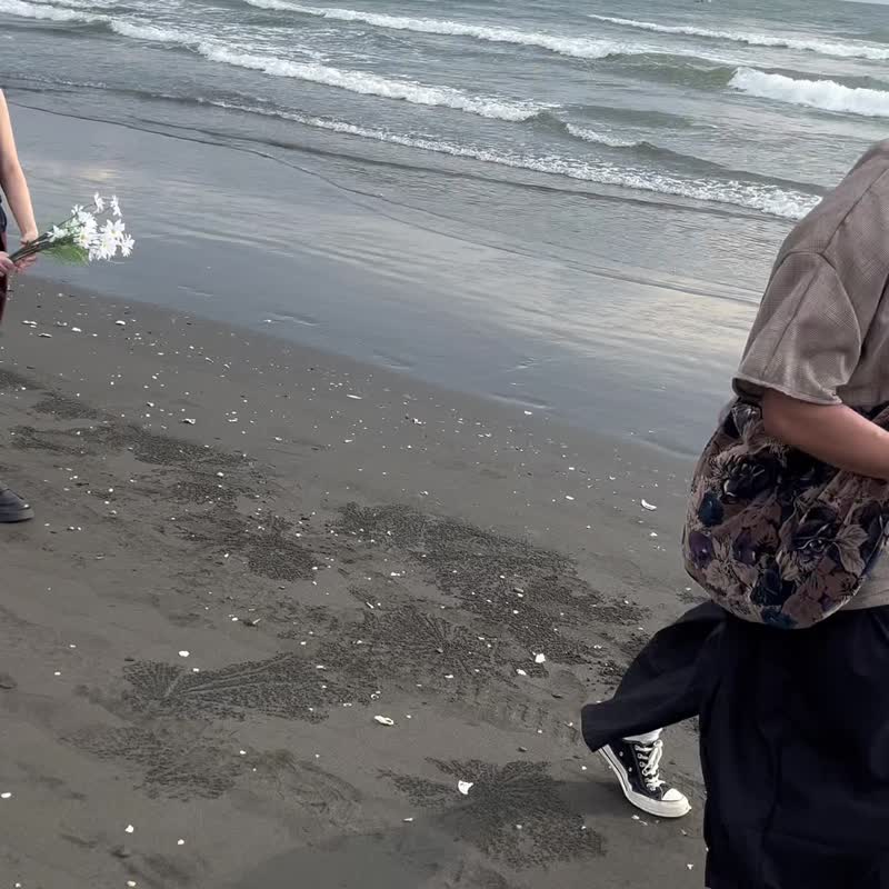 厚磅宽松黑色打褶武士裤 - 男士长裤 - 聚酯纤维 黑色