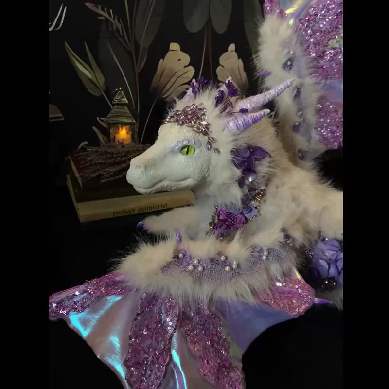 龙族莉萨雷斯薰衣草精灵艺术娃娃奇幻生物收藏品 - 玩偶/公仔 - 其他材质 紫色