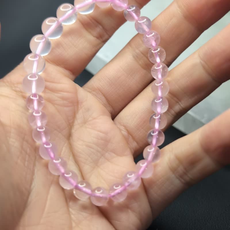 【订制品】星光粉晶 带六芒星 马达加斯加 6-14mm  手串 天然水晶 - 手链/手环 - 水晶 粉红色