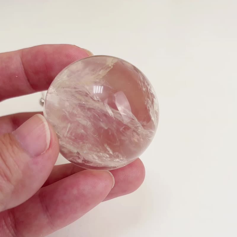 玩原矿-天然白水晶球摆件 - 摆饰 - 水晶 