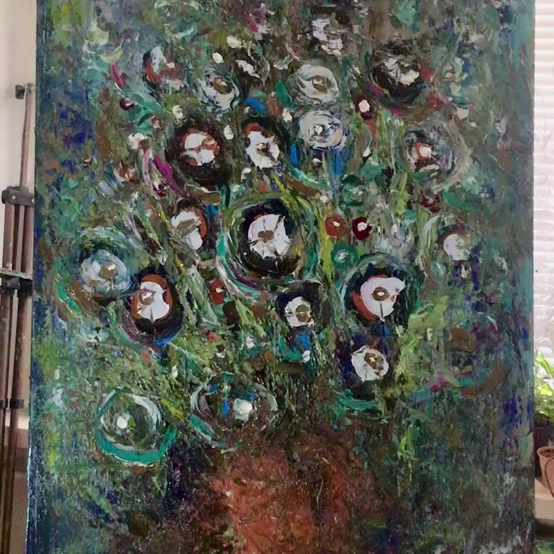 幻想花朵油画 - 墙贴/壁贴 - 其他材质 绿色