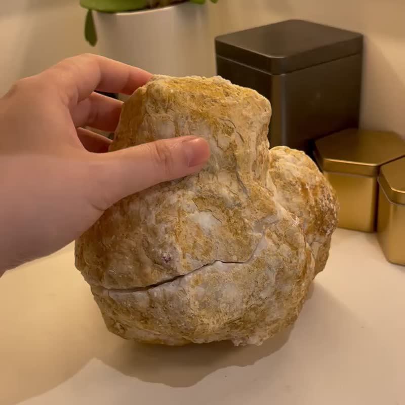 聚宝盆 连盖 白水晶 吸财 招财 金钱 运气 店铺 辨公室 家居 摆设 - 摆饰 - 水晶 白色