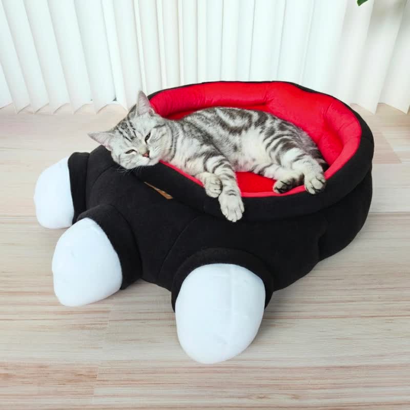 怪兽大脚床 -  绿/黑 包覆式猫窝  6.5 公斤左右猫咪 宠物床垫 - 床垫/笼子 - 其他人造纤维 绿色