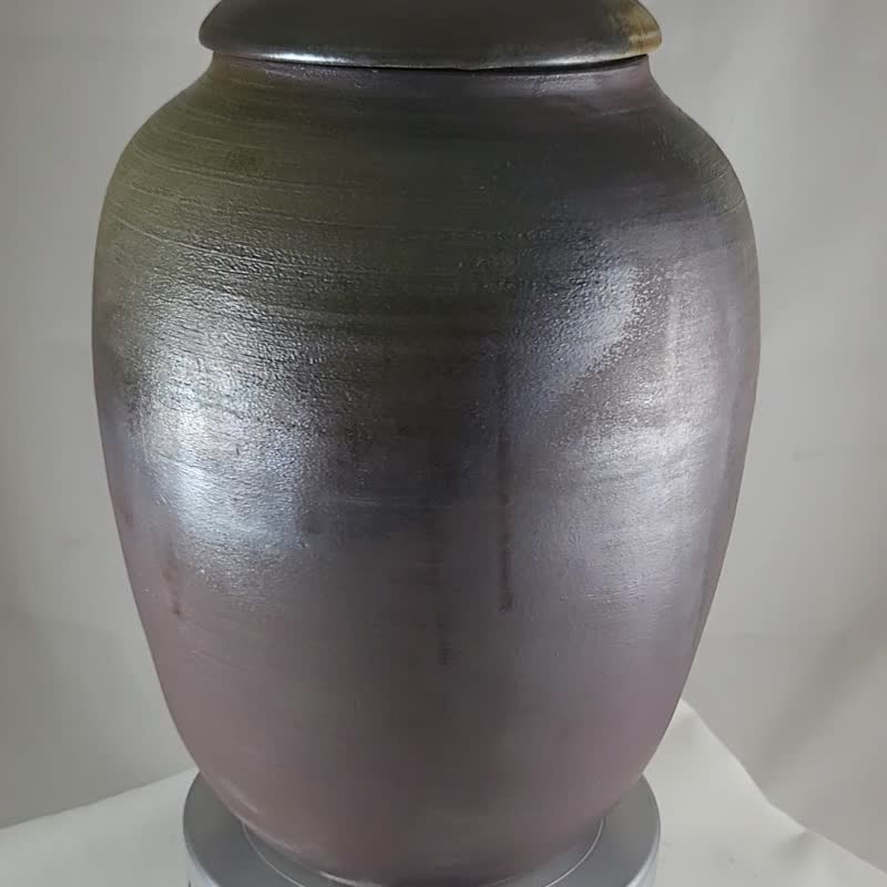 手拉胚柴烧大茶仓 - 茶具/茶杯 - 陶 咖啡色