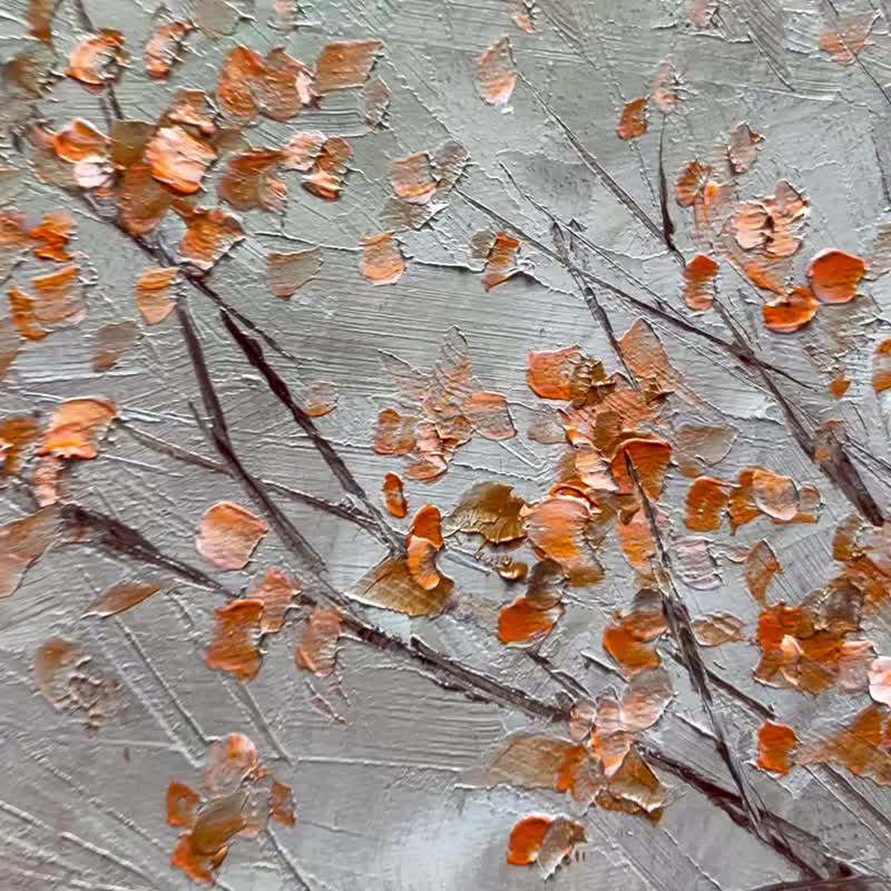 侘寂风格挂画，原创纹理油画 20x20 厘米 - 日式装饰 - 墙贴/壁贴 - 棉 卡其色