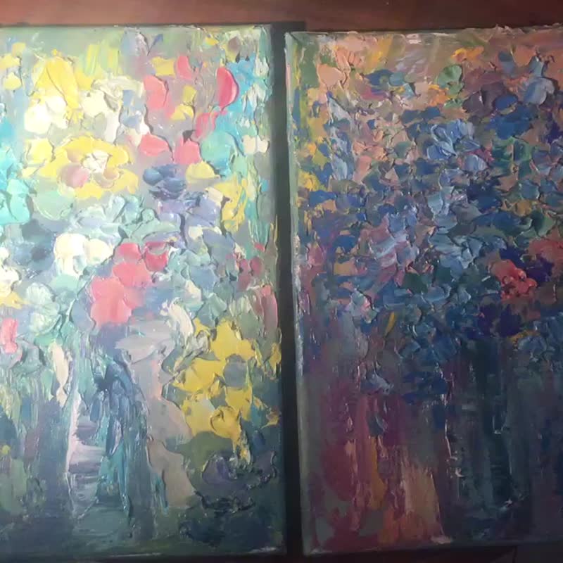 Floral Diptych - 墙贴/壁贴 - 棉 