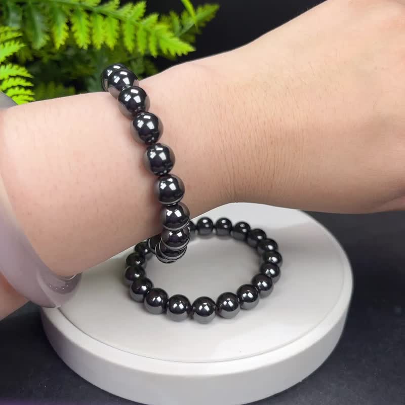 太赫兹石手串10mm钛赫兹波多晶硅能量石时尚健康助睡眠抗疲劳 - 手链/手环 - 半宝石 