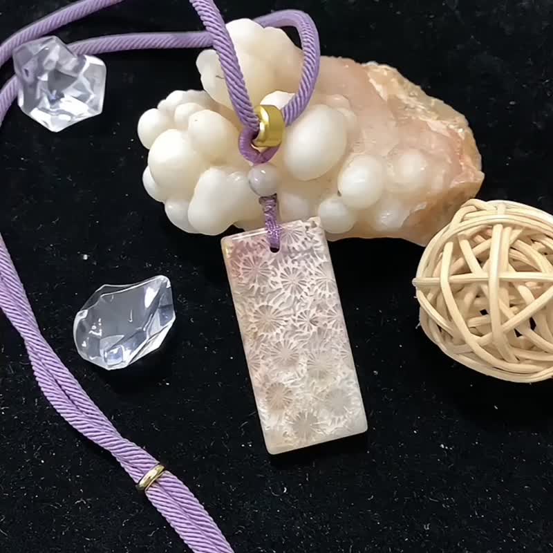 粉紫珊瑚 - 项链 - 半宝石 