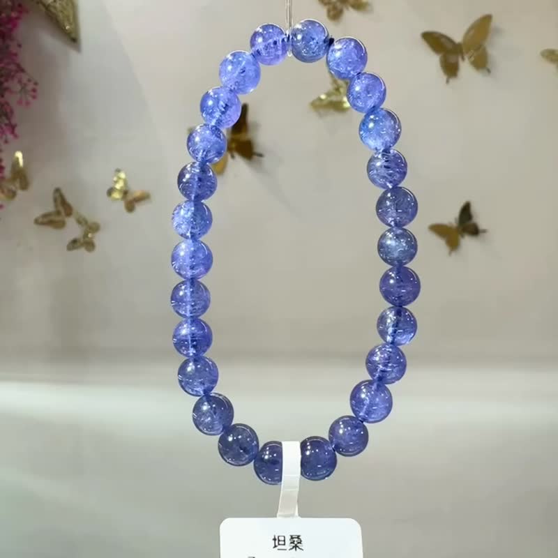 卖掉啰透体浓色坦桑石丹泉石7mm16.6g水晶提升专注力正能量旺人缘 - 手链/手环 - 水晶 蓝色