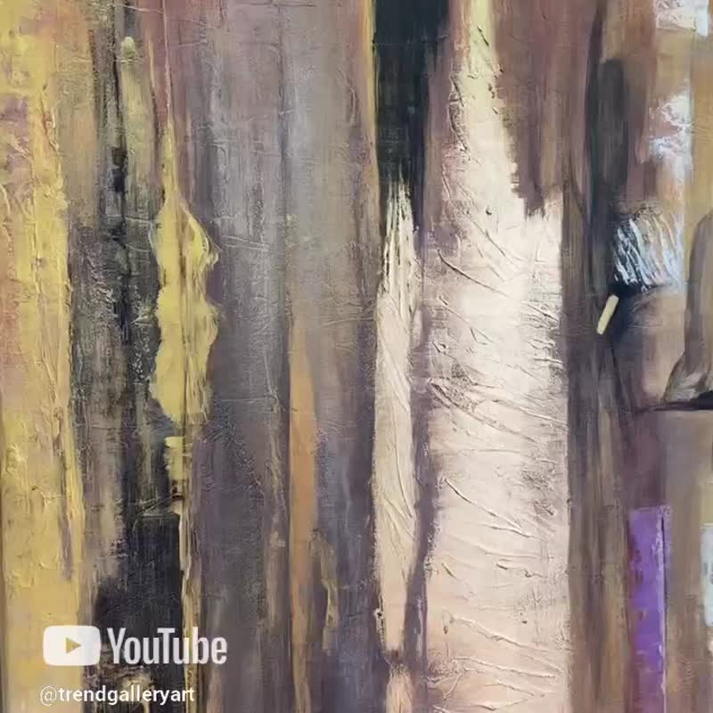 超大尺寸抽象画原创金箔抽象画 - 墙贴/壁贴 - 压克力 金色