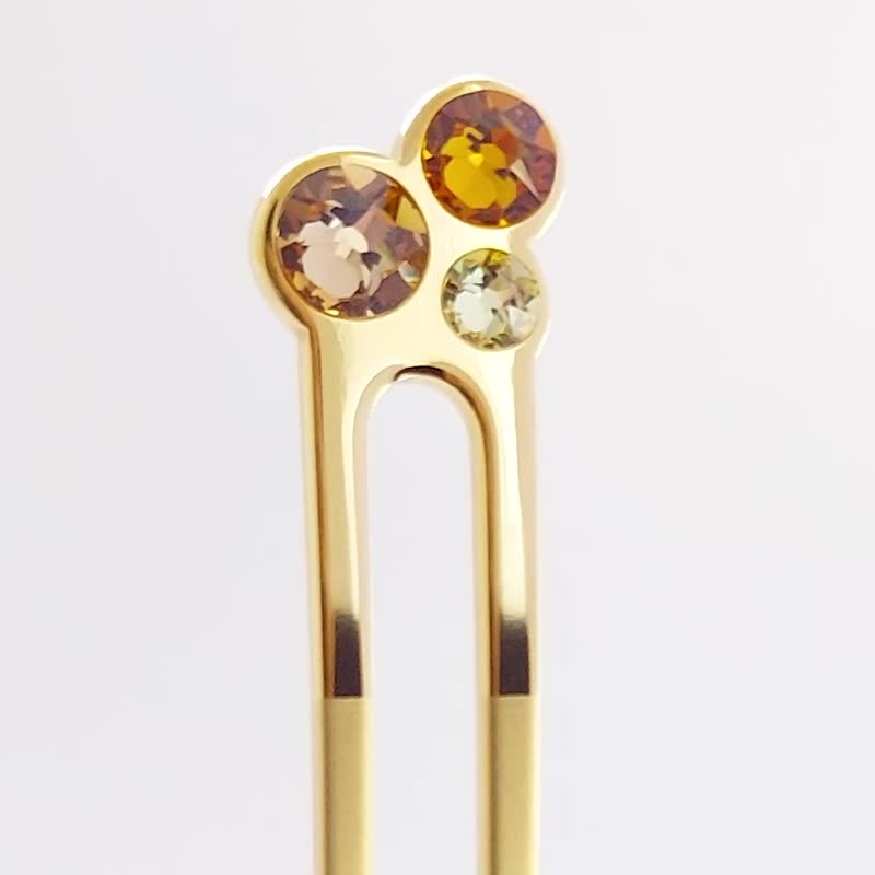 夏秋限定 / KANZASHI Hair pin / Luminous jewelry-Golden light - 发饰 - 其他金属 金色