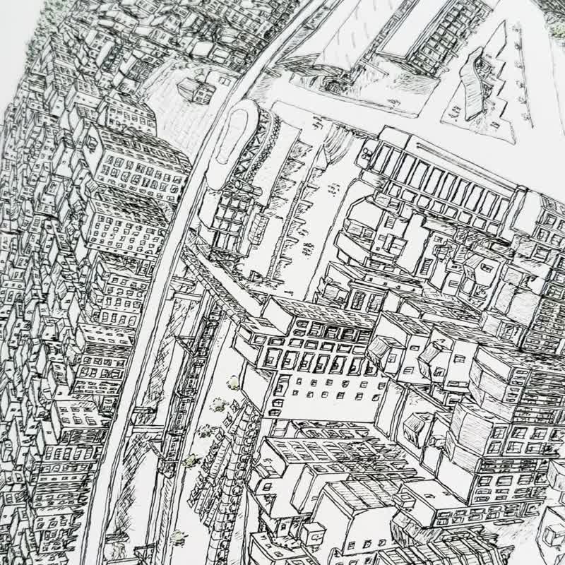 基隆市手绘地图海报 - 海报/装饰画/版画 - 纸 白色